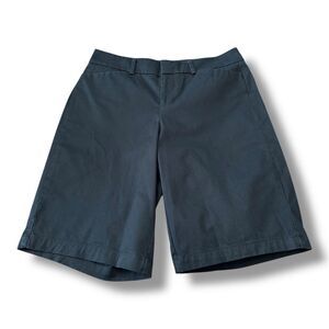 Dockers Ideal Fit Metro Bermuda Black Shorts Chino Flat Front Casual Women’s 4